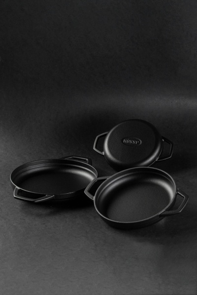 Сковорода с двойной ручкой HS Y KTV 19 SH BLACK MAT