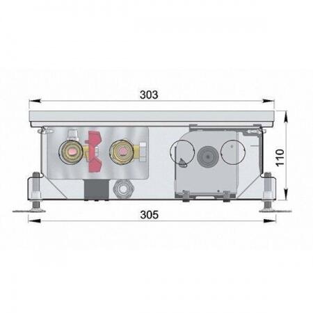 Внутрипольный конвектор длиной 1,6 м - 2 м Minib COIL-KT110 2000
