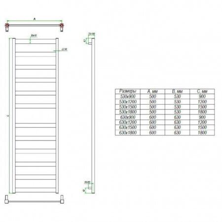 Электрический полотенцесушитель лесенка Grota Brezza 630x900 El