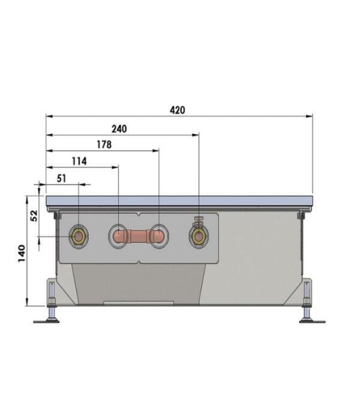 Внутрипольный конвектор длиной 30 см - 1 м Minib COIL-PMW140 1000