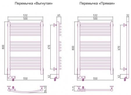 Электрический полотенцесушитель лесенка Сунержа Богема 2.0 800х500