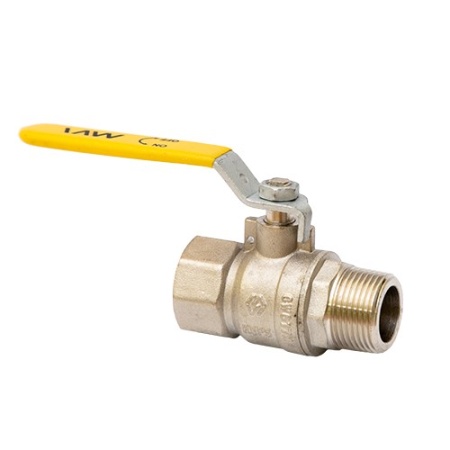 Кран Газовый MVI 1/2"внутренняя-наружная, ручка рычаг