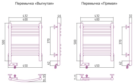 Электрический полотенцесушитель лесенка Сунержа Богема 2.0 500х400