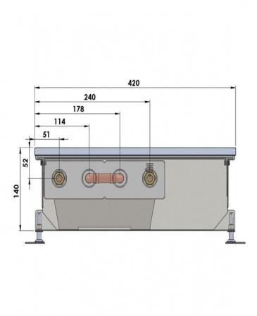 Внутрипольный конвектор длиной 1,1 м - 1,5 м Minib COIL-PMW140 1500