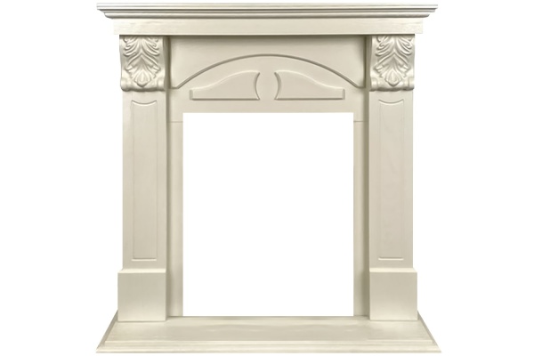 Каминокомплект Dublin (деревянный) RUSTIC (Разборный) - Слоновая кость с очагом Majestic FX Brass