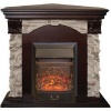 Камин угловой для дома электрический Real-Flame Dublin ROCK Corner STD/EUG 24 AO с очагом Fobos s Lu