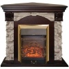 Камин угловой для дома электрический Real-Flame Dublin ROCK Corner STD/EUG 24 AO с очагом Fobos s Lu