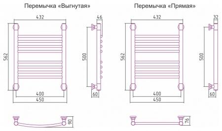 Водяной полотенцесушитель лесенка Сунержа Богема+ 500x400