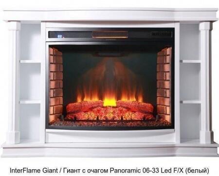 Деревянный камин (портал+очаг) InterFlame Giant / Гиант с очагом Panoramic 06-33 Led F/X