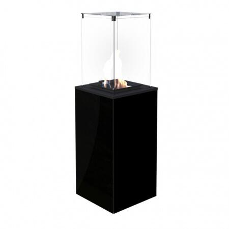 Газовый уличный обогреватель мощностью 8-10 кВт Kratki PATIO MINI/M/G31/37MBAR/CZ - черное стекло, с